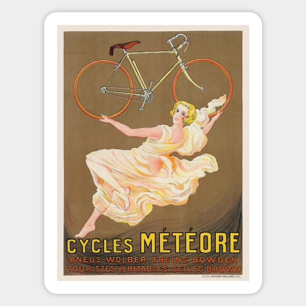 Cycles Météore Vintage Poster 1926 Sticker by vintagetreasure
